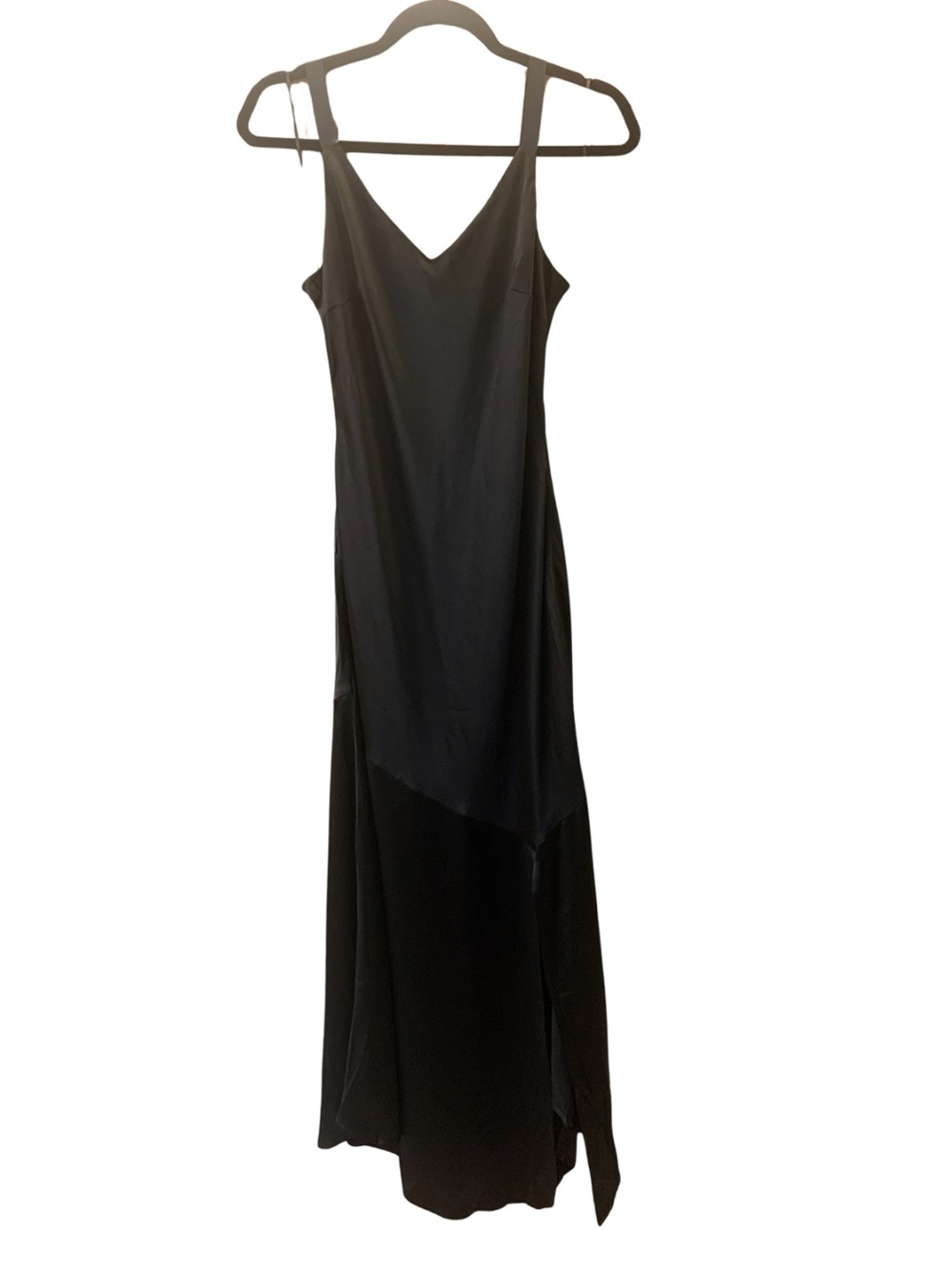 Express Black Satin Maxi Slip Dress Minimal Capsule Classic Feminine Whimsigoth